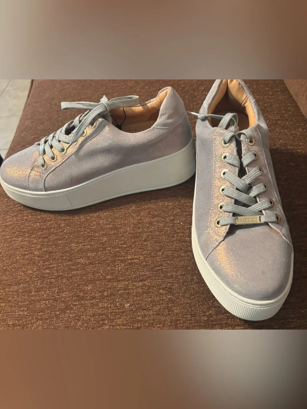 J/SLIDES Metallic Platform Lace-Up Sneaker